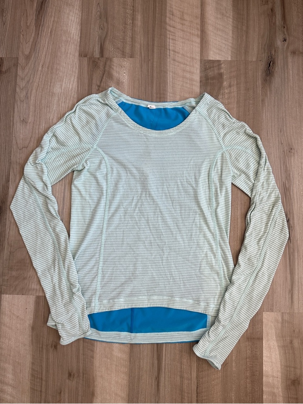 Lululemon Blue Striped Long Sleeve Top